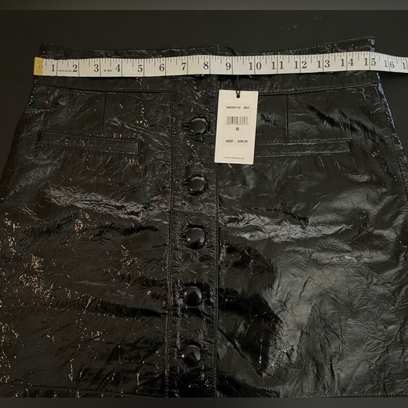NWT 7 For All Mankind Leather Mini Button Down Skirt Front Pockets Size M - Picture 16 of 16
